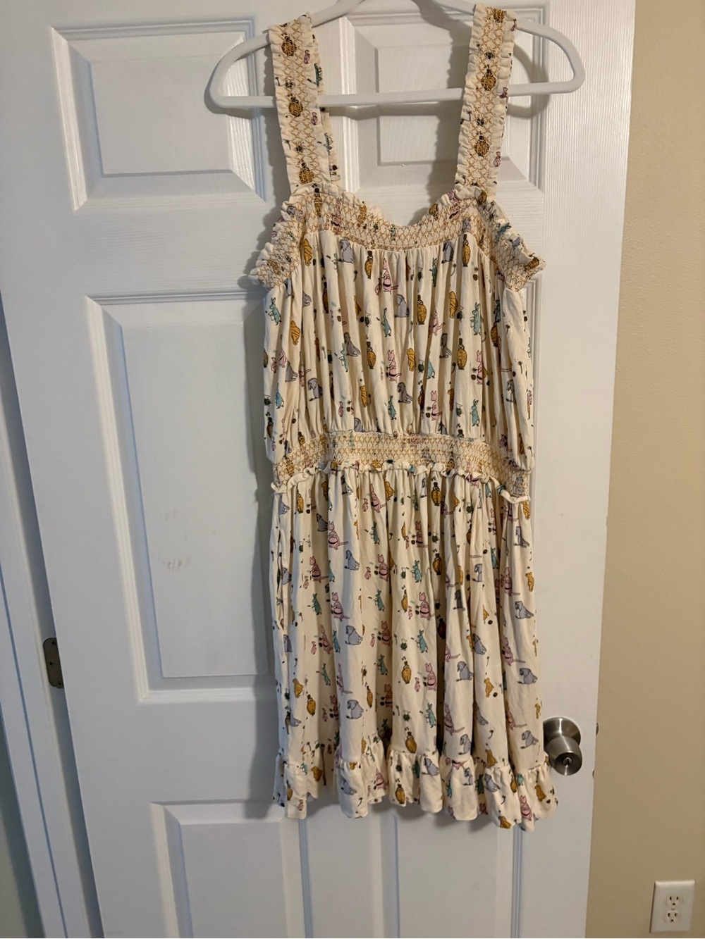 Kate Quinn Women’s Winnie the Pooh Cream Smocked Sundress with Colorful Print - Picture 2 of 5